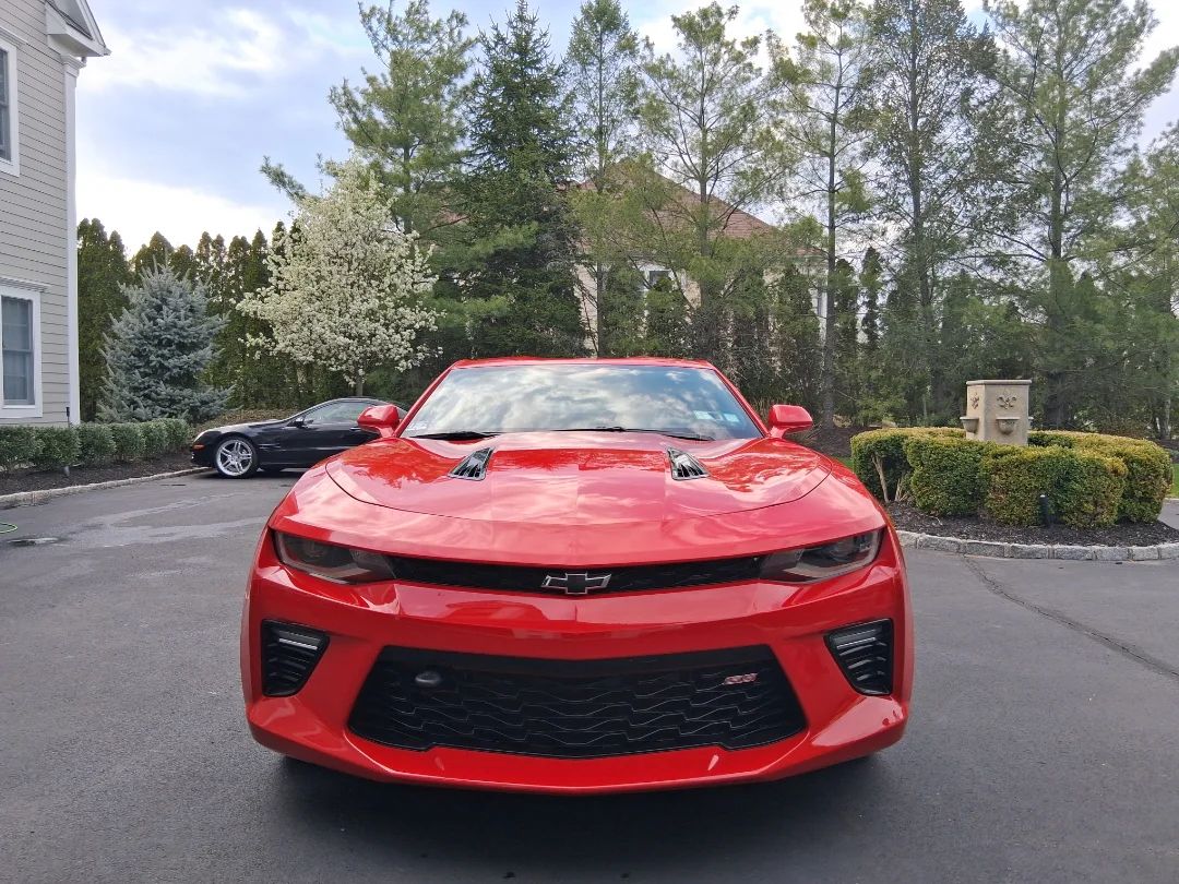Red Camaro SS front after a detail
